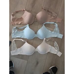 Pack Danskin Intimates 360 Bras Womens 36D Underwire T Shirt Lace Comfort